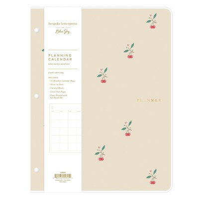 Blue Sky Bespoke Cherries 11 x 8.5  Perpetual Calendar, Blush (155605)