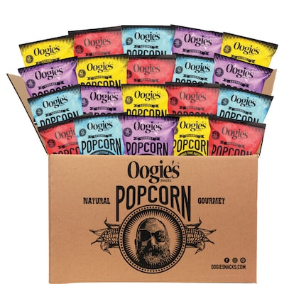 Oogies Snacks Variety Pack Popcorn, 1 oz., 20 Bags/Box (856856001168)