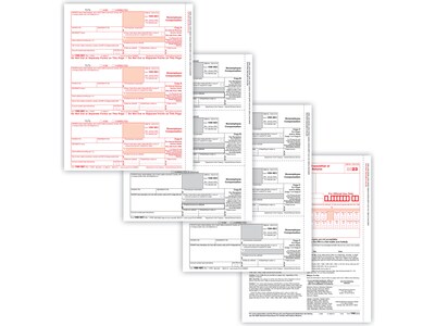 ComplyRight® 1099-NEC 4-Part Tax Form Set, 3-Up, Copy A, B, C, C, Pack of 100