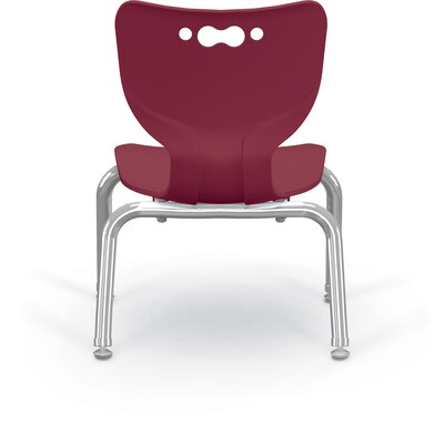 MooreCo 10" Hierarchy Student Chair with 4 Legs, Maroon/Chrome Base (703673561686)