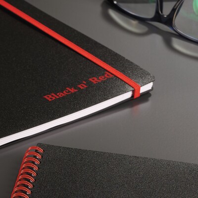 Black N' Red 1-Subject Professional Notebooks, 8.5" x 11", Wide Ruled, 70 Sheets, Black (K66652)