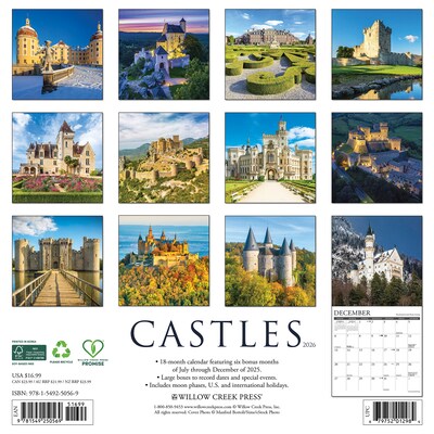 2026 Willow Creek Castles 12 x 12 Monthly Wall Calendar (50569)