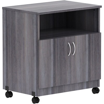 Lorell Mobile Machine Stand with Shelf, 30.50 H x 28 W x 19.75 D, Weathered Charcoal (LLR69627)