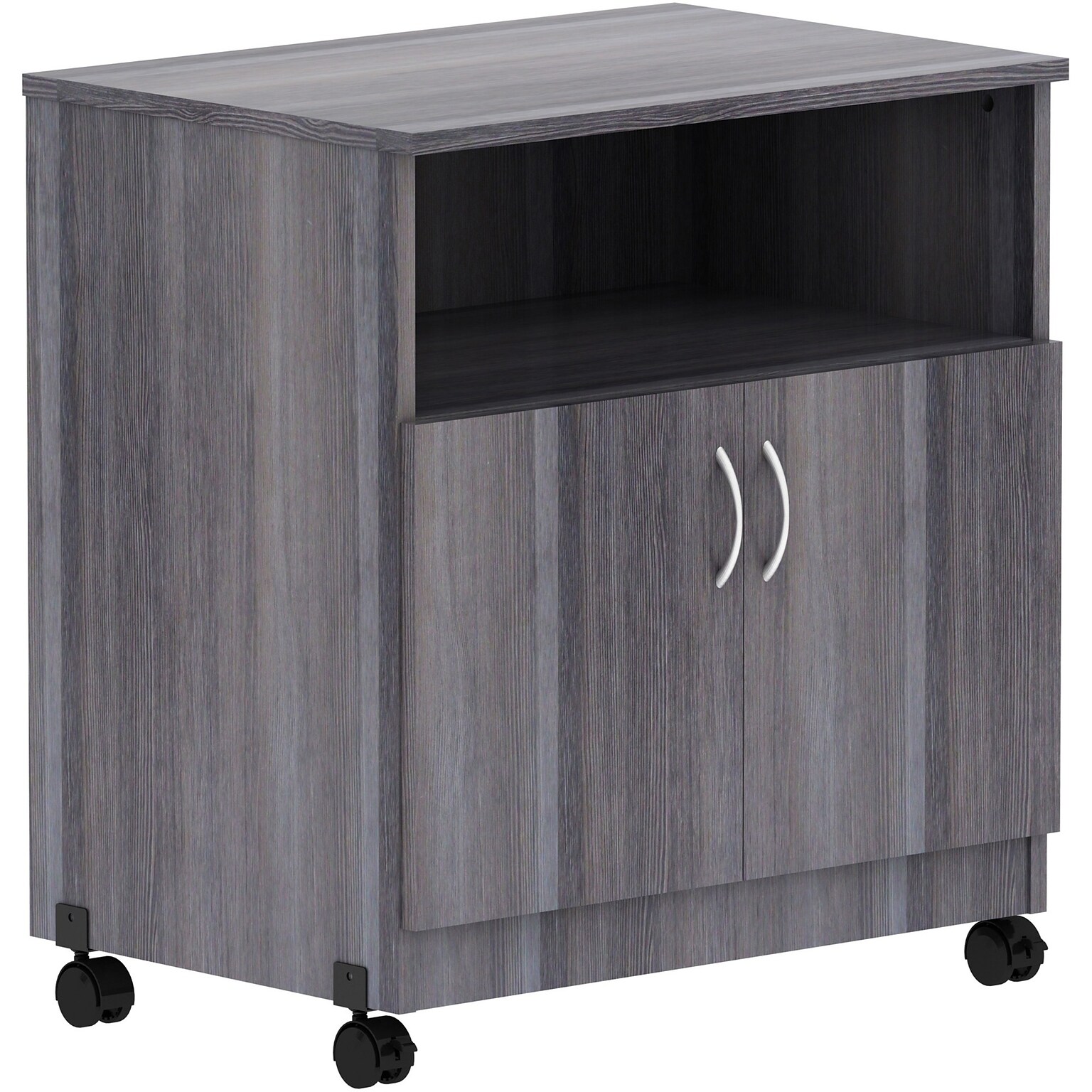 Lorell Mobile Machine Stand with Shelf, 30.50 H x 28 W x 19.75 D, Weathered Charcoal (LLR69627)