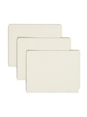 Smead 60% Recycled SafeSHIELD End Tab Classification File Folder, 2-Dividers, 2 Expansion, Letter Size, Gray/Green, 10/Box