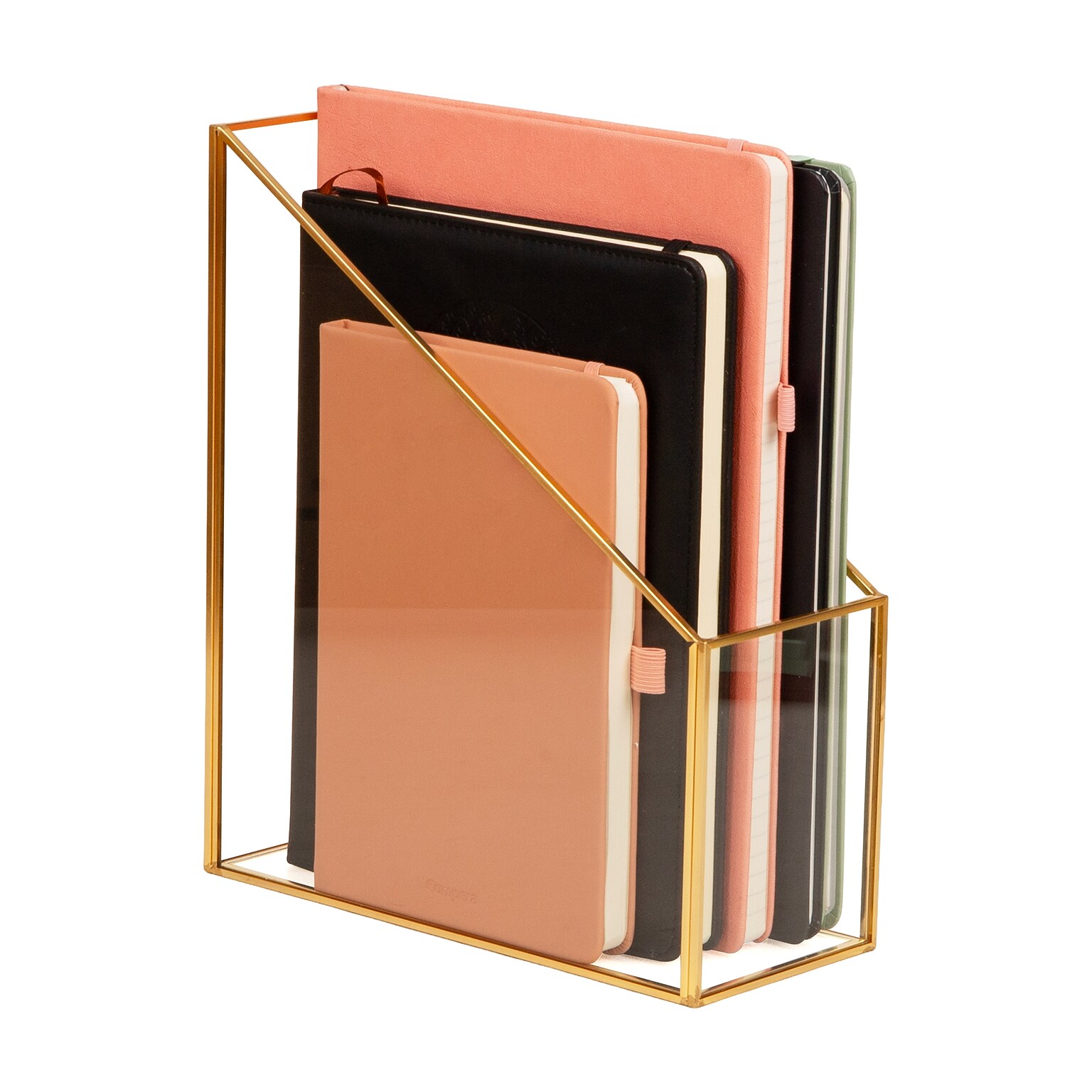 Mind Reader Glass/Copper File Holder, Gold (BW-GLD)