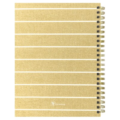 2026-2027 TF Publishing Yellow Linen 6.5" x 8" Academic & Calendar Weekly & Monthly Planner, Gold/White (AY27-9208)