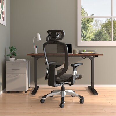 Quill Brand® Hyken Technical Mesh Task Chair, Charcoal Gray