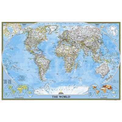 National Geographic World and United States Classic, Poster Size, Map Pack Bundle, 36 x 24 (NGMRE0