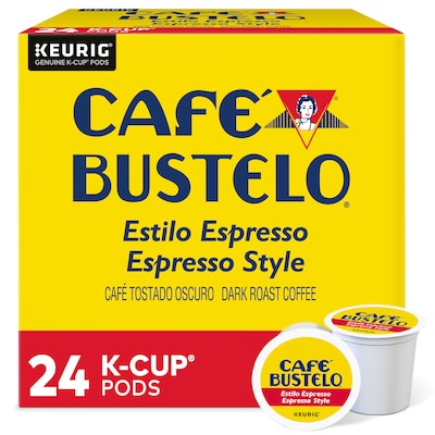 Cafe Bustelo Espresso Coffee, Dark Roast, Keurig® K-Cup® Pods, 24/Box (6106)