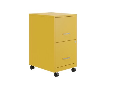 Space Solutions SOHO Smart File 2-Drawer Mobile Vertical File Cabinet, Letter Size, Lockable, Goldfinch (25276)