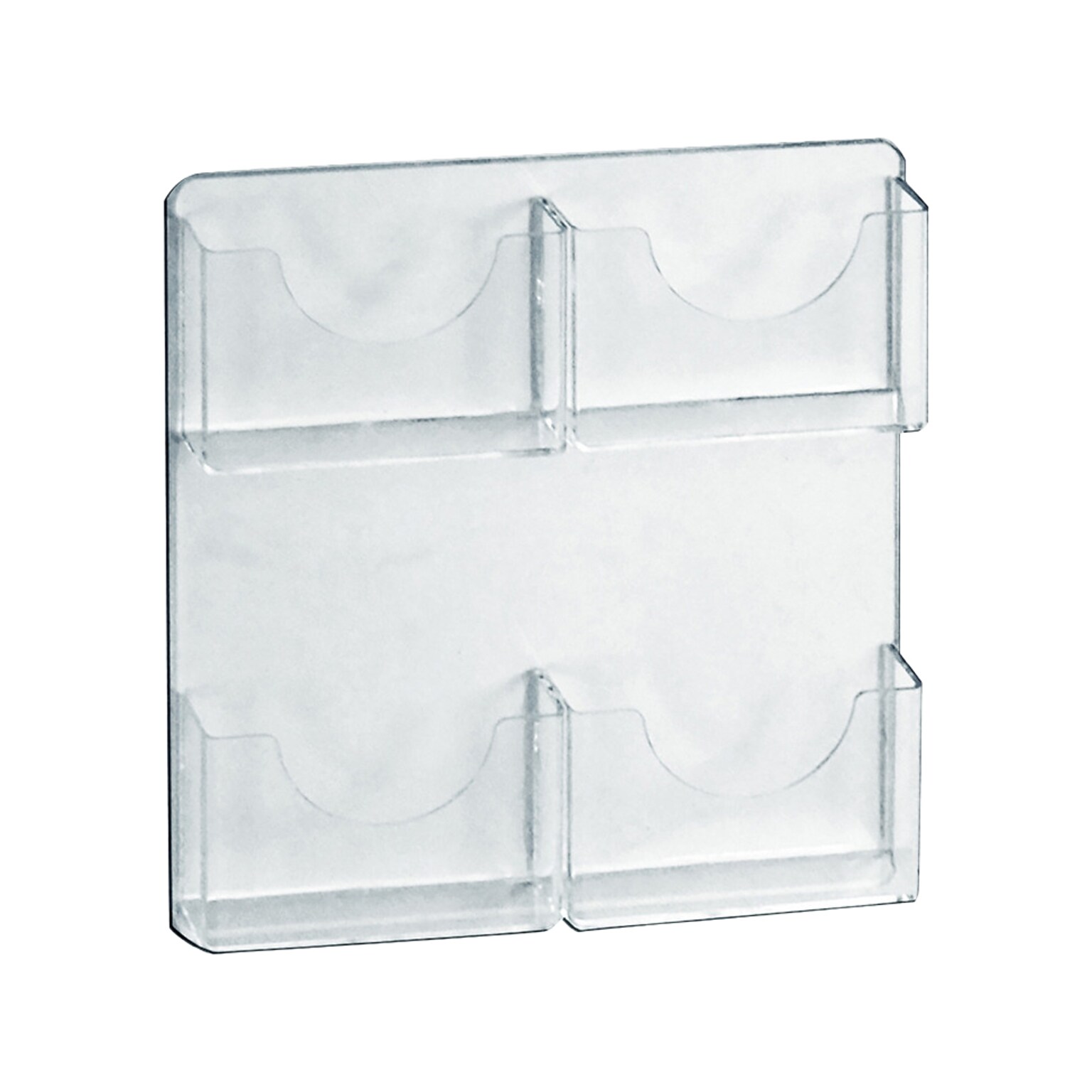 Azar Broshure Holder, 14.38 x 13, Vertical, Wall Mounted, Clear Acrylic, 2/Pack (252090)