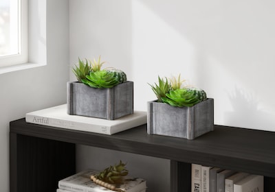 Monarch Specialties Inc. 8 Artificial Succulent Plant in Pot, 2/Set (I 9370)