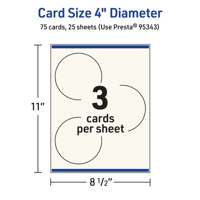 Avery Matte General Use Blank Cards, Ivory, 75/Pack (95343)