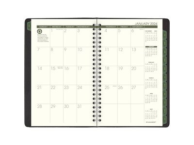 2024 AT-A-GLANCE Recycled 5" x 8" Weekly & Monthly Appointment Book, Black (70-100G-05-24)
