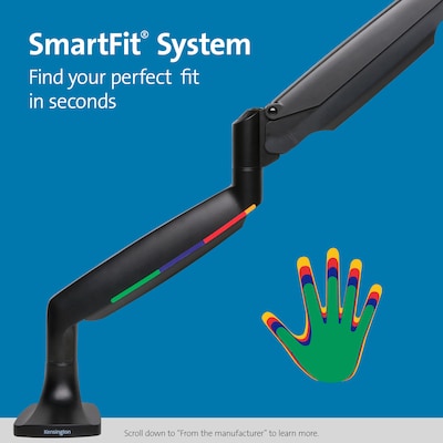 Kensington SmartFit One-Touch Height Adjustable Single Monitor Arm, Up to 34" Monitor, Black (K59600WW)