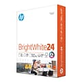 HP BrightWhite24 8.5 x 11 Inkjet Paper, 24 lbs., 100 Brightness, 500 Sheets/Ream (HPB1124)