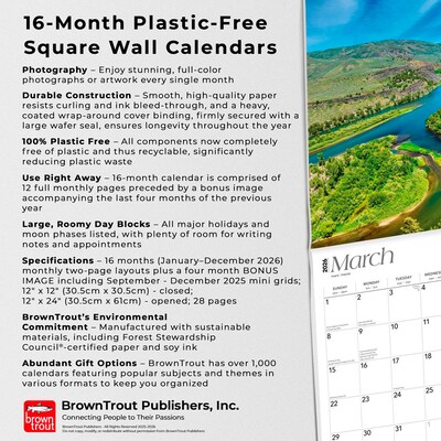 2026 BrownTrout Idaho Wild & Scenic 12" x 12" Monthly Wall Calendar (9798330703838)