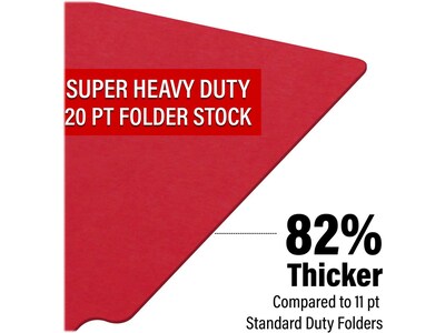 Medical Arts Press Heavy-Duty End Tab File Folder, Straight Cut, Letter-Size, Red, 40/Box (S-09459-RED)