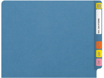 Medical Arts Press Reinforced End Tab File Folder, Straight Cut, Letter-Size, Blue, 50/Box (S-01602-BLU)