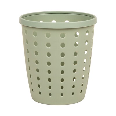 Staples Plastic Trash Can, 2.8 Gallon, Sage Green (ST63895)