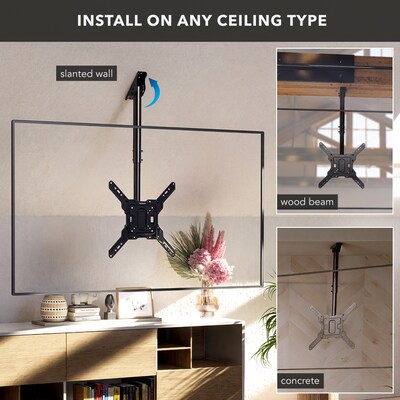 Mount-It! Full Motion Height Adjustable Ceiling TV Mount, Fits 32" to 65" TVs, Holds 99 lbs., Black (MI-511)