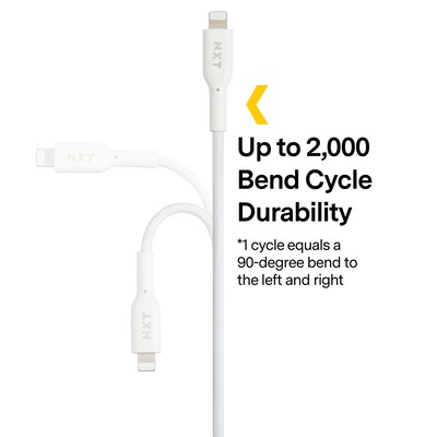 NXT Technologies™ 4 Ft. Braided USB-C to Lightning Cable for iPhone/iPad/iPod touch, White (NX60445)