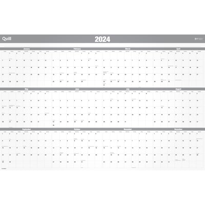 2024 Quill Brand® 24" x 36" Monthly Dry Erase Wall Calendar, Reversible, Gray (52169-24-QCC)