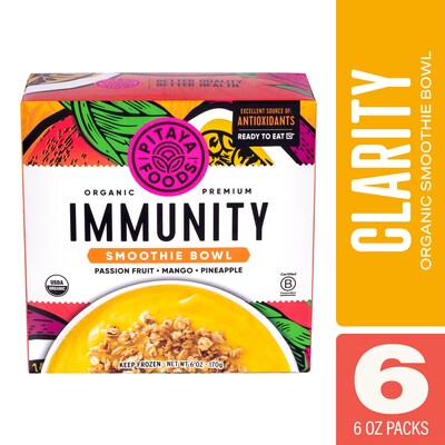 Pitaya Foods Organic Smoothie Bowl, Immunity, 6 oz, 6/Pack (220-02483)