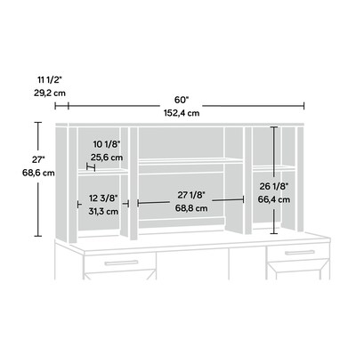 Sauder Tiffin Line 60"W Desktop Hutch, Raven Oak (433267)