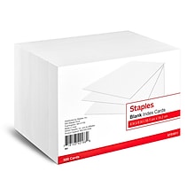 Staples 4 x 6 Index Cards, Blank, White, 500/Pack (TR51011)