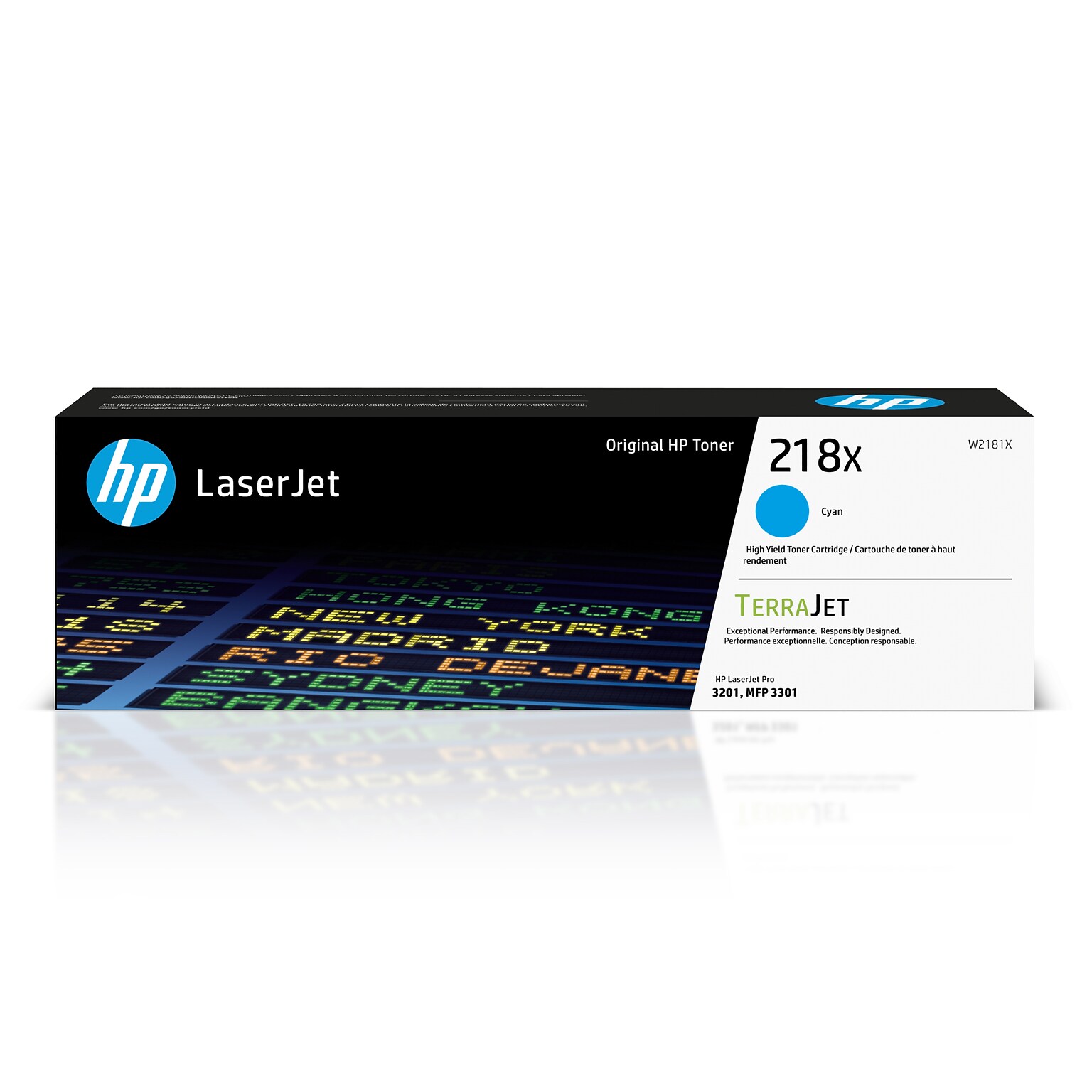 Original HP 218X Cyan High-yield Toner Cartridge (W2181X), print up to 2,500 pages