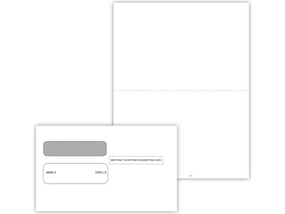 ComplyRight W-2 Blank Tax Form Set with Envelopes/Recipient Copy Only, 2-Up, 50/Pack (5207E50)