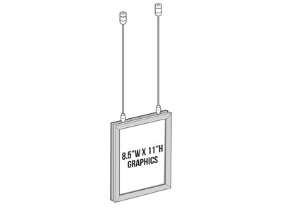 Azar Poster Holder, 10" x 12.18", Vertical, Wall Mounted, Silver, Aluminum (300408)