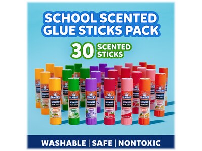 Elmer's Scented Washable Removable Glue Sticks, 0.21 oz., Assorted Colors, 30/Pack (2175692)