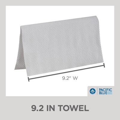 Pacific Blue Basic Recycled Single Fold Paper Towels, 1-ply, 250 Sheets/Pack, 16 Packs/Carton (20904)