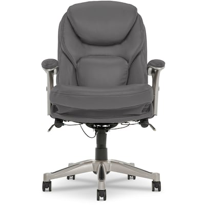 Serta Claremont Ergonomic Bonded Leather Swivel Executive Chair with Back in Motion Technology, Gray (44186A)