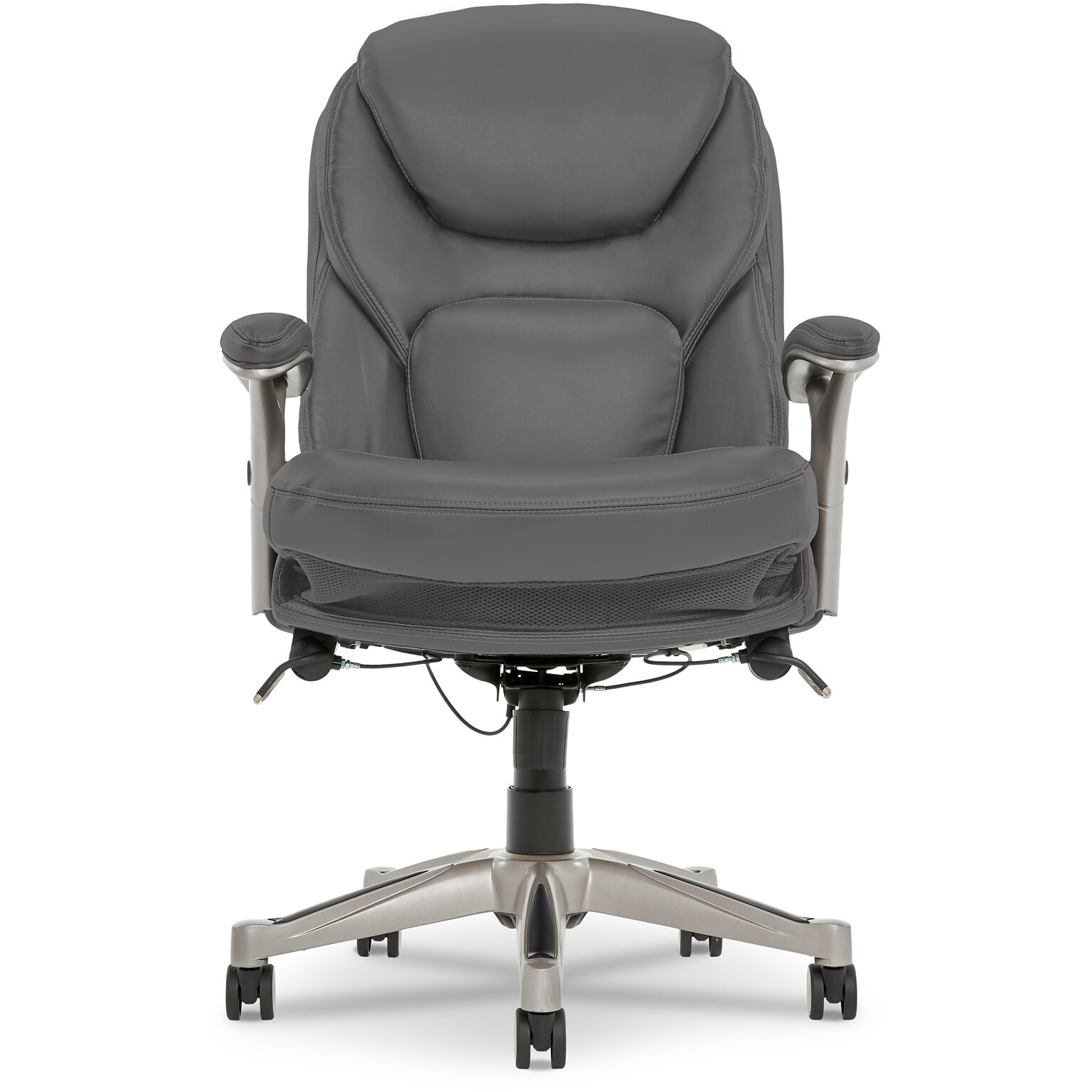 Serta Claremont Ergonomic Bonded Leather Swivel Executive Chair with Back in Motion Technology, Gray (44186A)