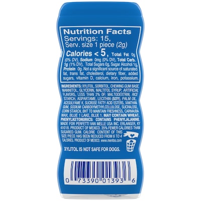 Mentos Pure Fresh Sugar Free Mint Gum, 10/Box (VAM1463620)