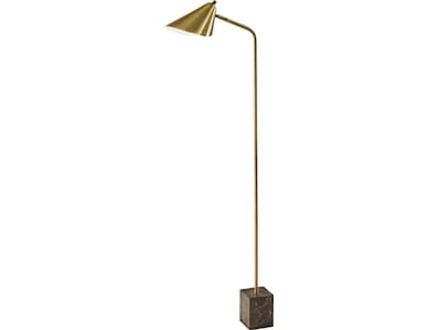 Adesso Hawthorne 55" Antique Brass Floor Lamp with Cone Shade (4247-21)