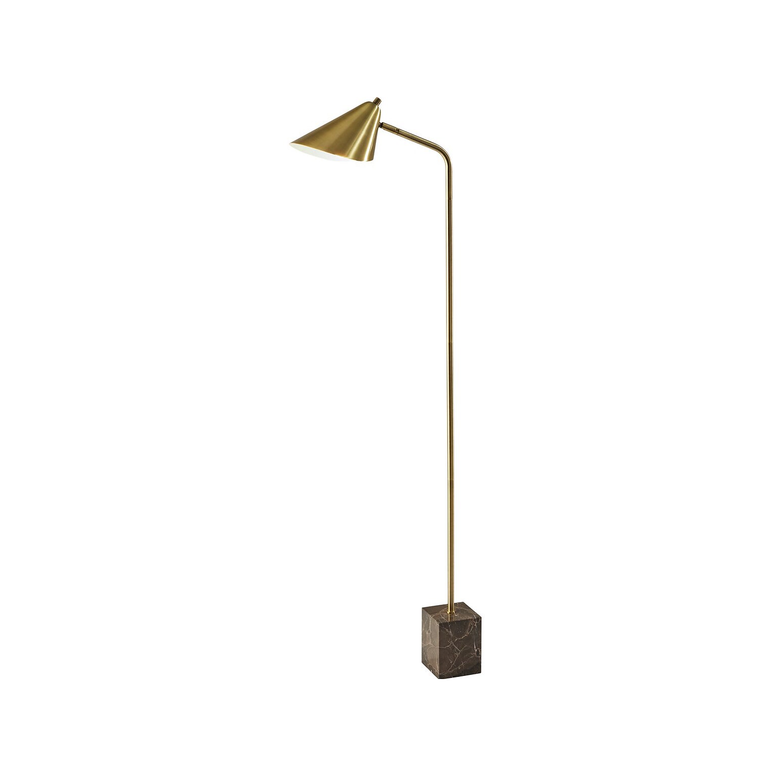 Adesso Hawthorne 55 Antique Brass Floor Lamp with Cone Shade (4247-21)