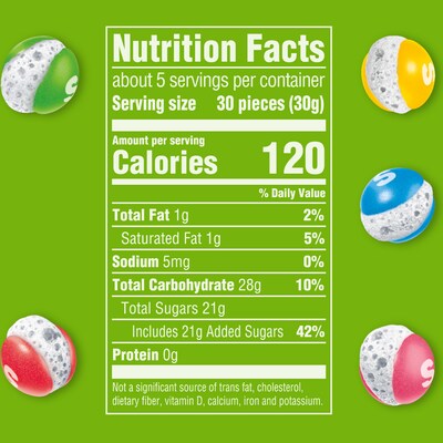 SKITTLES POP'd Sour Freeze Dried Candy, Assorted Flavors, 5.5 oz. (471767)