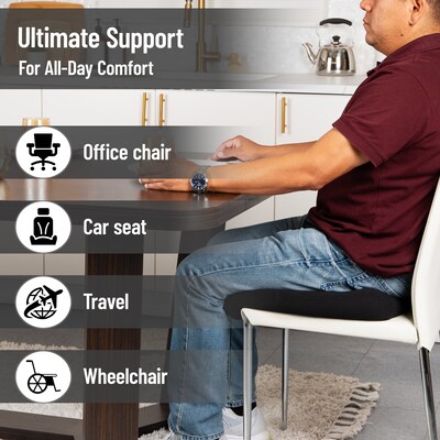 Mind Reader Air-Cloud Booster Seat Cushion with Carry Handle, Black (CBOOST-BLK)