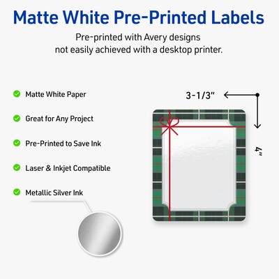 Avery Rectangle Multipurpose Labels, 4 x 3-1/3, White, 40/Pack (19479370406)