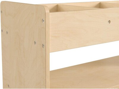 Flash Furniture Bright Beginnings Mobile 5-Section Storage Cart, 24.5"H x 31"W x 16"D, Natural Birch Plywood (MK-KE24145-GG)