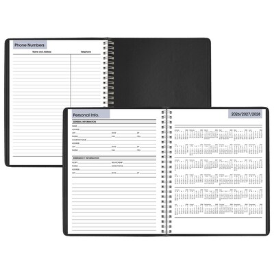 2027 AT-A-GLANCE DayMinder 7" x 8.75" Weekly Planner, Faux Leather Cover, Black (G590-00-27)