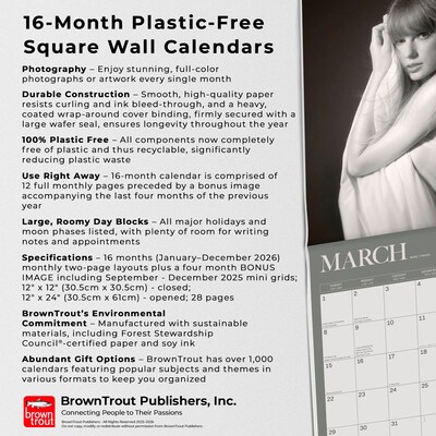 2026 BrownTrout Taylor Swift 12" x 12" Monthly Wall Calendar (9798330707713)