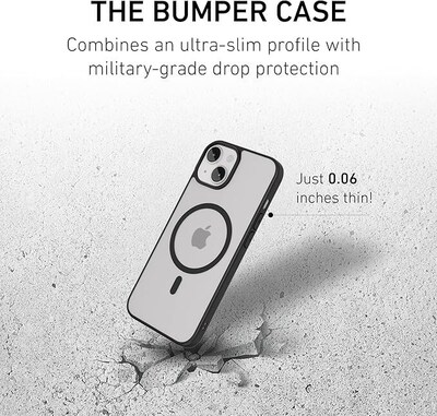 PEEL Bumper Series MagSafe Phone Case for iPhone 15 Case, Shock Absorbing, Black (I15_6.1_BUMPER_BLA