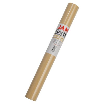 JAM Paper Short Mini Roll Wrapping Paper, 26.3 sq. ft., Natural Tan, 2/Pack(277013532263a)