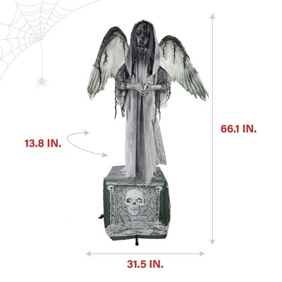 Haunted Hill Farm Lifesize Animatronic Haunted Angel Statue (HHSTATUE-1FLSA)